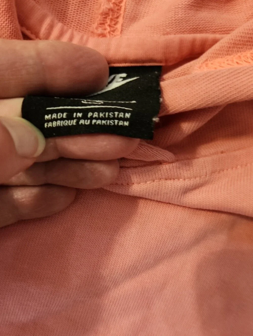 Nike Just Do It  100% Cotyon Coral Hoodie with Color-Block Logo Patch Sz 1X